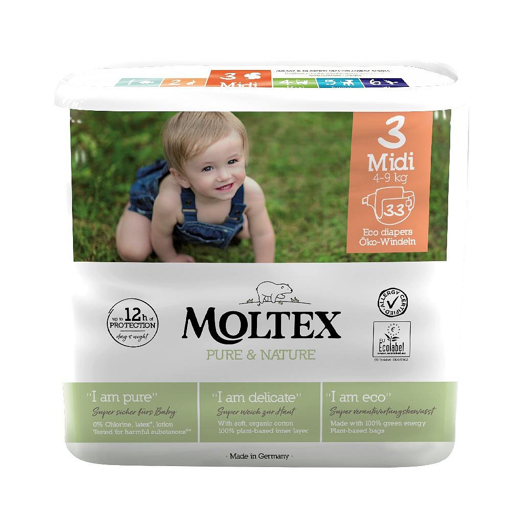 MOLTEX Pure & Nature Midi 4-9 kg  33 ks