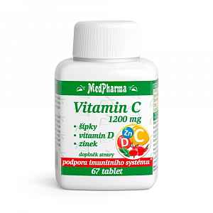 MEDPHARMA Vitamin C 1200 mg se šípky + vitamin D + zinek 67 tablet