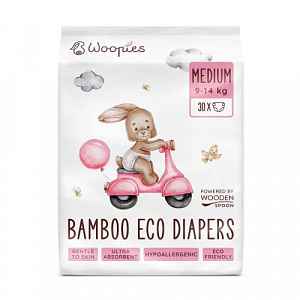 WoodenSpoon Woopies Medium 9-14 kg eko pleny 30 ks