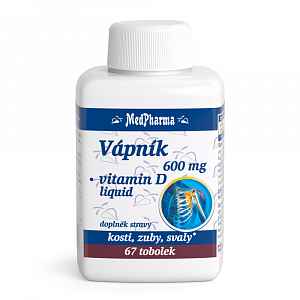 MedPharma Vápník 600 mg+vitamín D-liquid tobolky 67