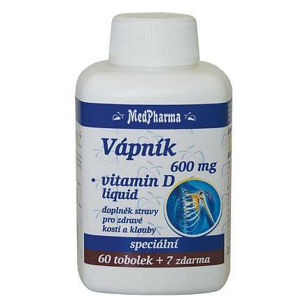 MedPharma Vápník 600 mg+vitamín D-liquid tobolky 67