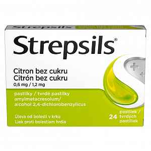 STREPSILS Citron bez cukru 24 pastilek rozpustných v ústech