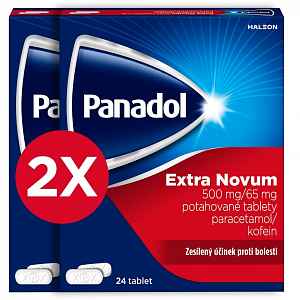 Panadol Extra Novum 500mg/65mg  tablety na bolest a snížení horečky 24 tablet - balení 2 ks