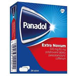 Panadol Extra Novum 500mg/65mg  tablety na bolest a snížení horečky 24 tablet - balení 2 ks