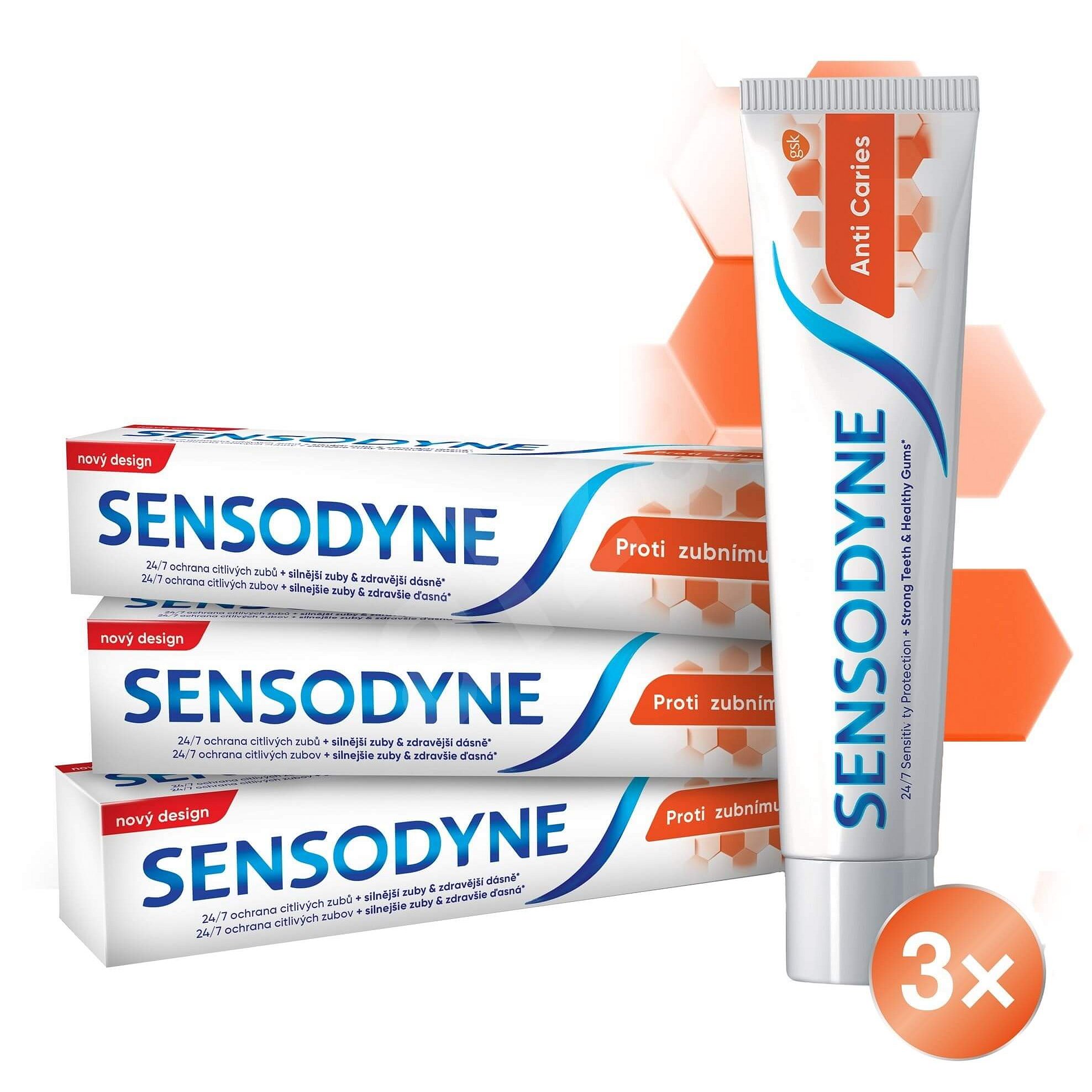 Sensodyne Trio zubní pasta proti zubnímu kazu 75ml 3ks