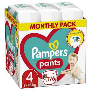 PAMPERS Pants 4 Active Baby Dry 176 ks (8-14 kg) MĚSÍČNÍ ZÁSOBA - plenkové kalhotky