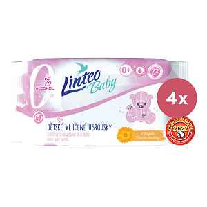 4x LINTEO Baby vlhčené ubrousky Soft & Cream 72 ks