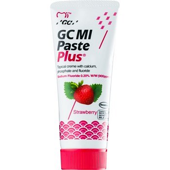 GC MI Paste Plus Strawberry remineralizační ochranný krém pro citlivé zuby s fluoridem pro profesionální použití  35 ml