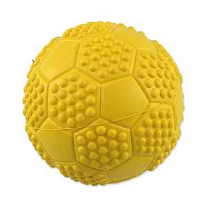 Dog Fantasy Hračka míček fotbal s bodlinami pískací mix barev 7 cm