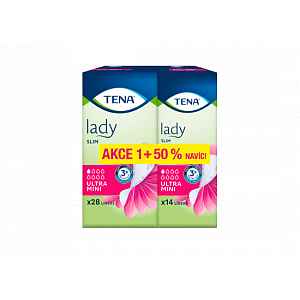 TENA Lady Slim Ultra Mini+50% inkontinenční vložky 42ks