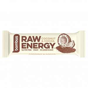Bombus tyčinka RAW energy, coconut&cocoa 5x50 g