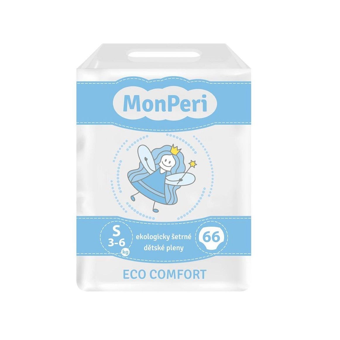 MonPeri ECO Comfort S 3-6 kg dětské pleny 66 ks