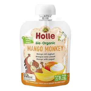 HOLLE BIO Mango monkey - dětské ovocné pyré s jogurtem