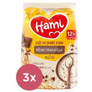 3x HAMI Kaše mléčná rýžová stracciatella 210 g