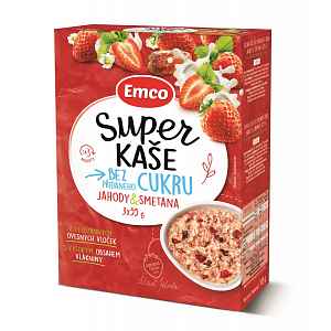 Emco Super kaše jahody a smetana 3x55 g