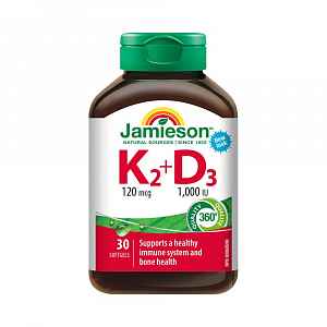 JAMIESON Vitamíny K2 120mcg a D3 1000 IU cps.30