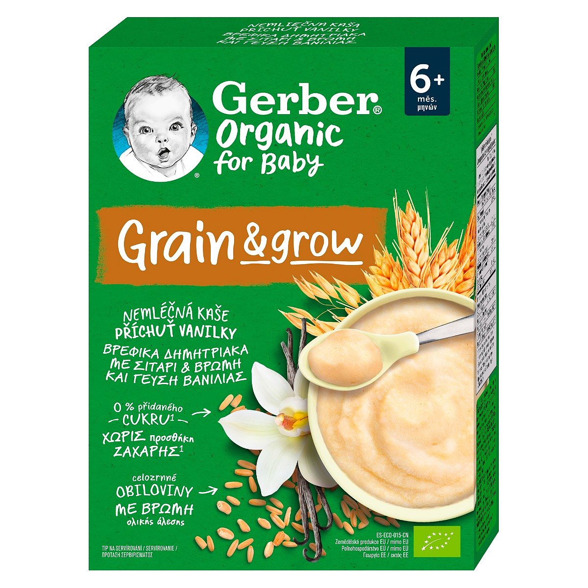 Gerber Organic for Baby Nemléčná kaše s příchutí vanilky 200 g