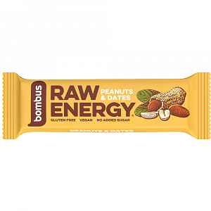 Bombus, tyčinka Raw energy, peanut+dates 5x50g