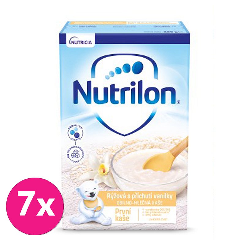 7 x NUTRILON Pronutra® První kaše rýžová s příchutí vanilky 225 g, 4+