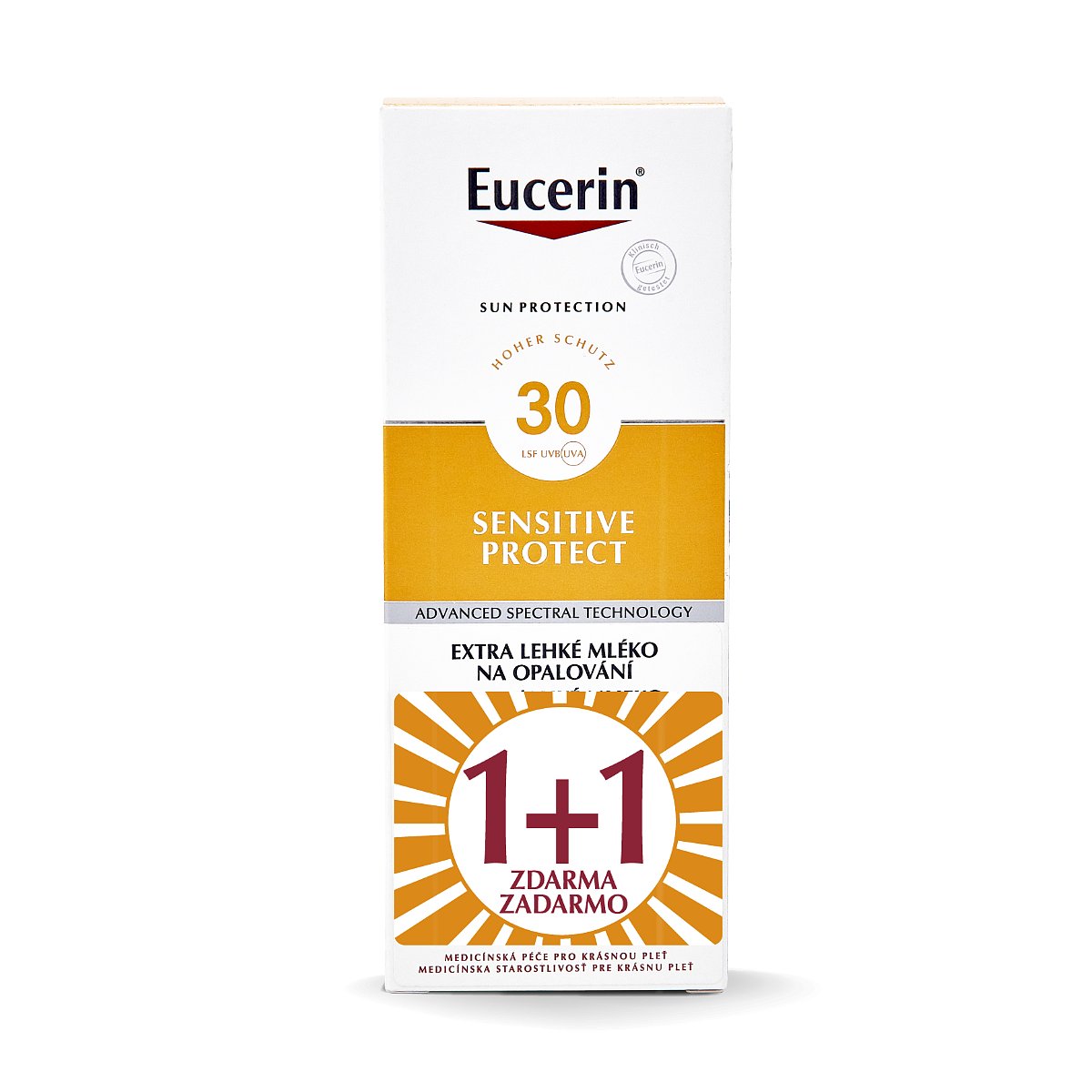 Eucerin Sensitive Protect SPF30 extra lehké mléko na opalování 2x150 ml duopack 1+1