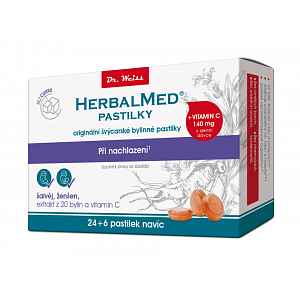 HerbalMed Dr.Weiss pastilky BEZ CUKRU Šalvěj-ženšen 24+6 ks