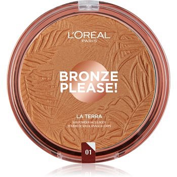 L’Oréal Paris Wake Up & Glow La Terra Bronze Please! bronzer a konturovací pudr odstín 01 Portofino Leger 18 g