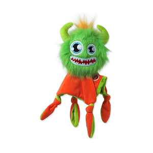 Dog Fantasy Hračka Monsters strašidlo pískací zelené s dečkou 28 cm