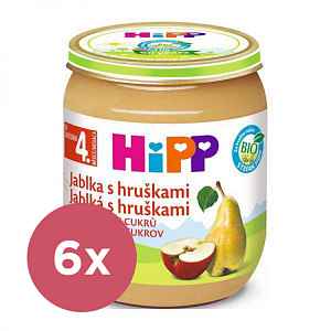 6 x HiPP BIO Jablka s hruškami od uk. 4. měsíce, 125 g