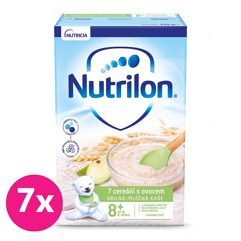 7 x NUTRILON Pronutra® Kaše 7 cereálií s ovocem 225 g, 8+