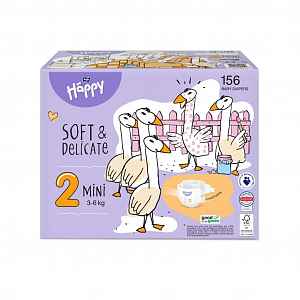 Bella Baby Happy Soft&Delicate 2 Mini 3-6 kg dětské pleny box 156 ks