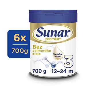 6x SUNAR Mléko batolecí Premium 3 700 g