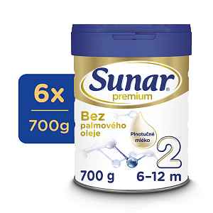 6x SUNAR Mléko pokračovací Premium 2 700 g