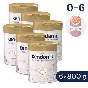 6x KENDAMIL Mléko kojenecké Premium 1 DHA+ (800 g) 0m+