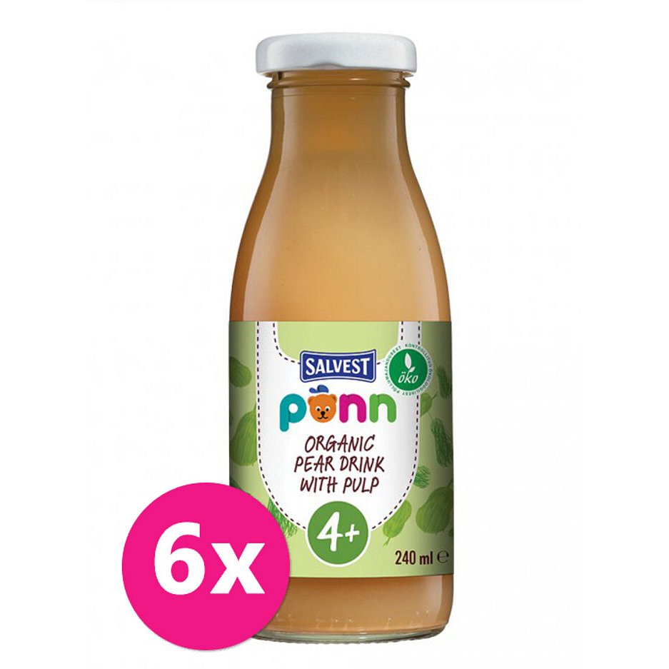 6x SALVEST Põnn BIO Šťáva hrušková s dužinou 240 ml