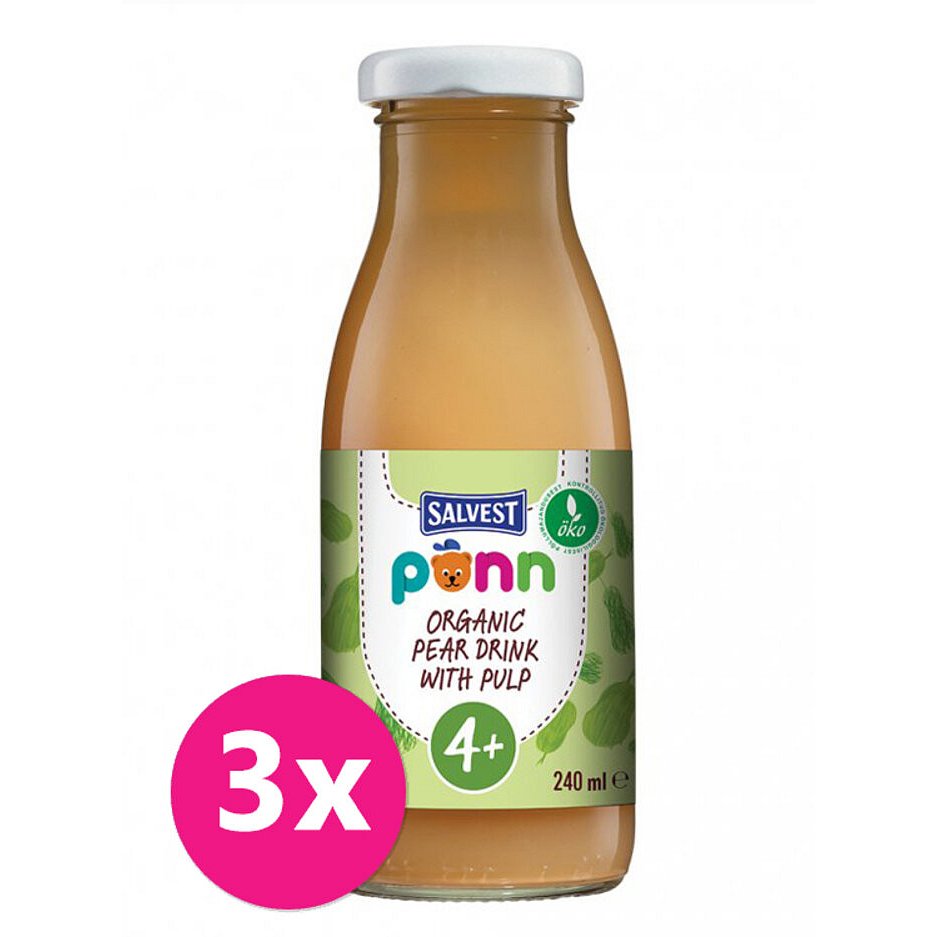 3x SALVEST Põnn BIO Šťáva hrušková s dužinou 240 ml