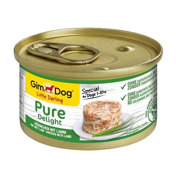 Konzerva GIMDOG PURE DELIGHT kuře s jehněčím 85g