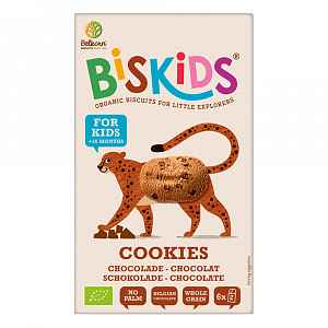 Biskids BIO dětské celozrnné sušenky s belgickou čokoládou 120 g