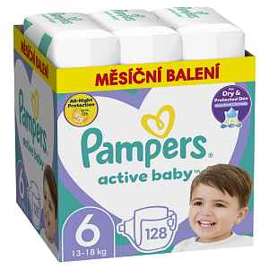 PAMPERS Active Baby 6 (13-18 kg) 128 ks Extra Large - jednorázové pleny