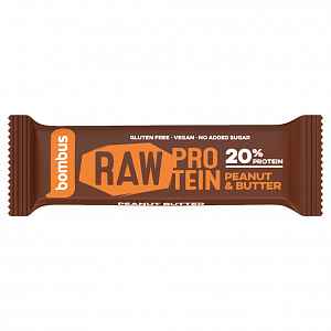Bombus, tyčinka RAW protein 20%, peanut butter 5x50 g