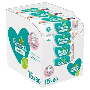 Pampers Sensitive Baby Dětské Čisticí Ubrousky 15x80ks