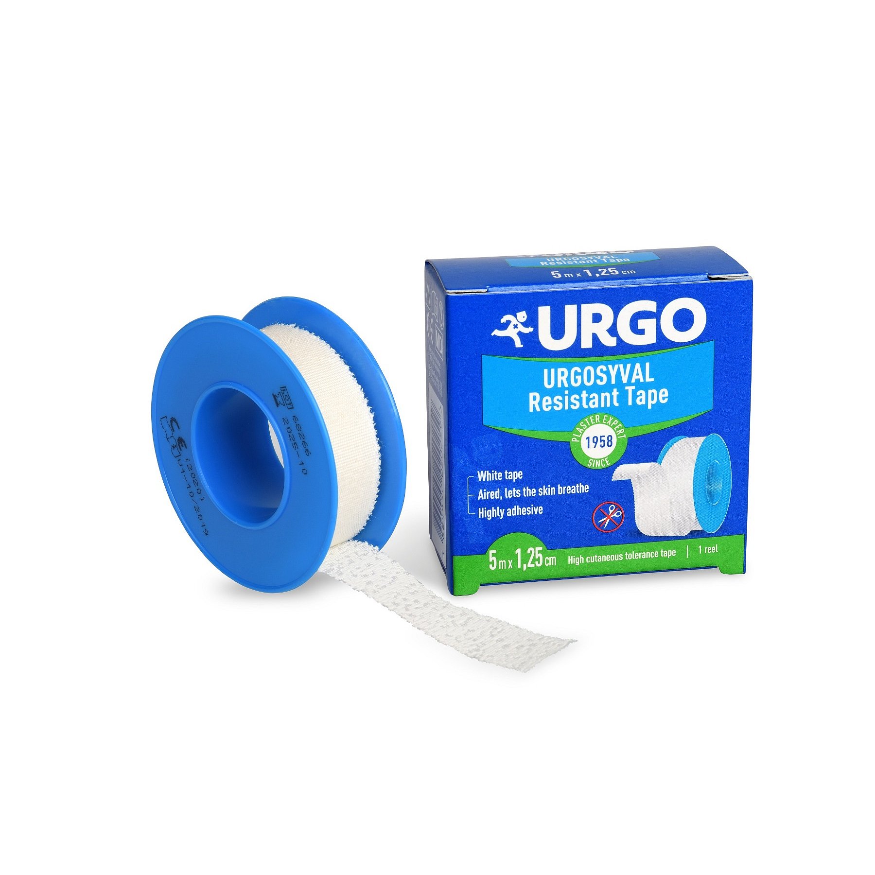 Urgo SYVAL 5 m x 1,25 cm fixační náplast textilní 1 ks bílá