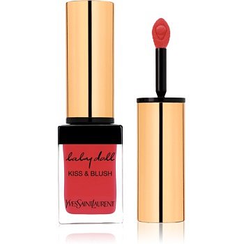 Yves Saint Laurent Baby Doll Kiss & Blush rtěnka na rty a tváře s matným efektem odstín 19 Corail Sulfureux 10 ml