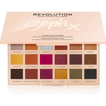 Makeup Revolution Soph X Extra Spice paleta očních stínů se zrcátkem odstín Extra Spice 18 x 0,8 g