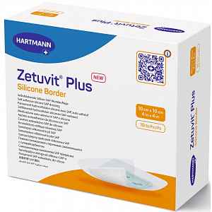 ZETUVIT PLUS SILICONE BORDER 10X10CM,10KS