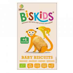 Biskids BIO dětské celozrnné sušenky s banánem 6M 120 g