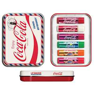 Lip Smacker Coca-Cola Travel Tin Box dárková sada amerických balzámů na rty Coca-Cola  24 g