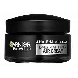 Garnier Pure Active AHA + BHA 3v1 zmatňující krém s aktivním uhlím 50 ml