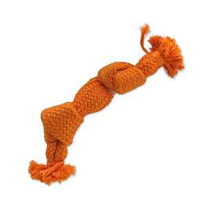 Dog Fantasy Hračka uzel pískací oranžový 2 knoty 22 cm
