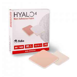 HYALO4 SILICONE ADHESIVE NON-BORDER FOAM LITE DRESSING 10 X 10 CM ODLEHČENÉ SILIKONOVÉ ADHEZIVNÍ KRYTÍ BEZ LEPIVÉHO