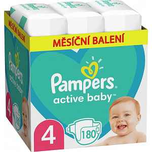 PAMPERS Active Baby 4 (9-14 kg) 180 ks Maxi měsíční balení - jednorázové pleny